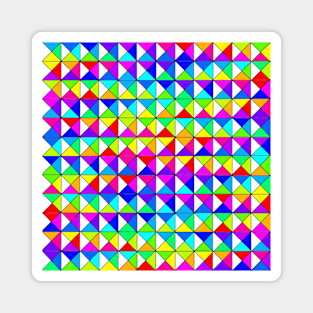 Colorful Diamond Square Quarter Black Lines Magnet