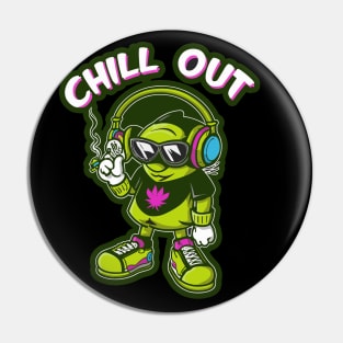 Interstellar Rhythm: Alien Hip-Hop Style Pin