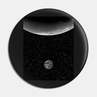 Moon and the small planet Earth Pin