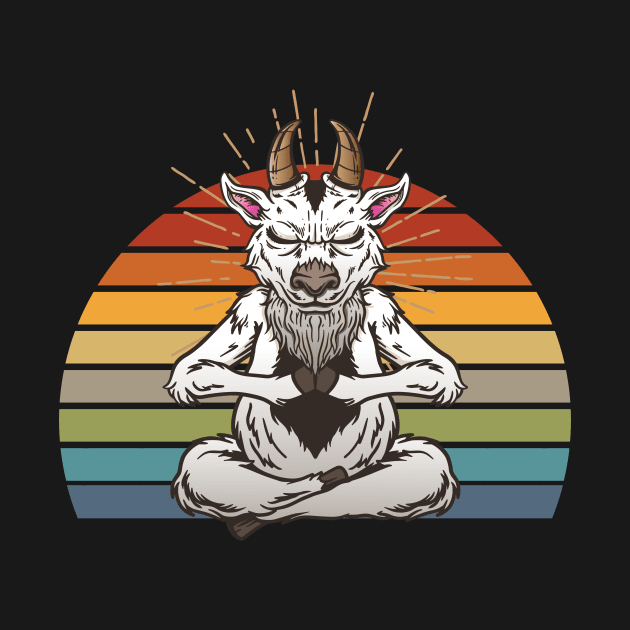 Namaste Yoga Meditation Goat by teweshirt