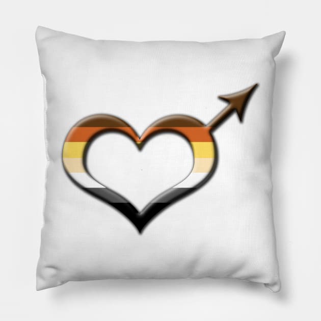 Heart-Shaped Gay Bear Pride Male Gender Symbol Pillow by LiveLoudGraphics