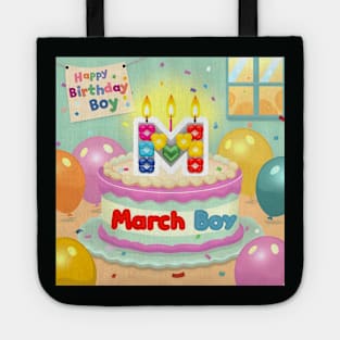 March boy birthday cake Tote