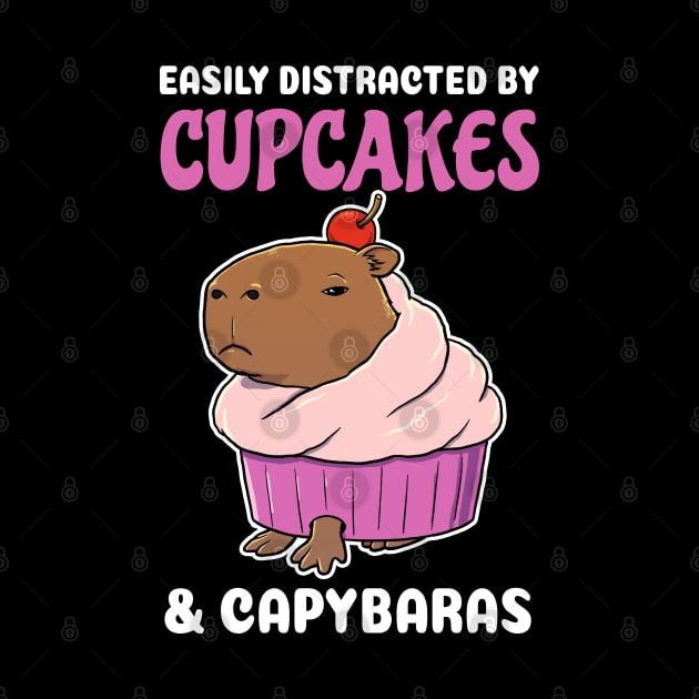 Easily Distracted by Cupcakes and Capybaras Cartoon by capydays