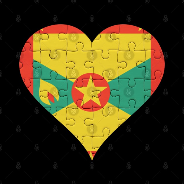 Grenadan Jigsaw Puzzle Heart Design - Gift for Grenadan With Grenada Roots by Country Flags