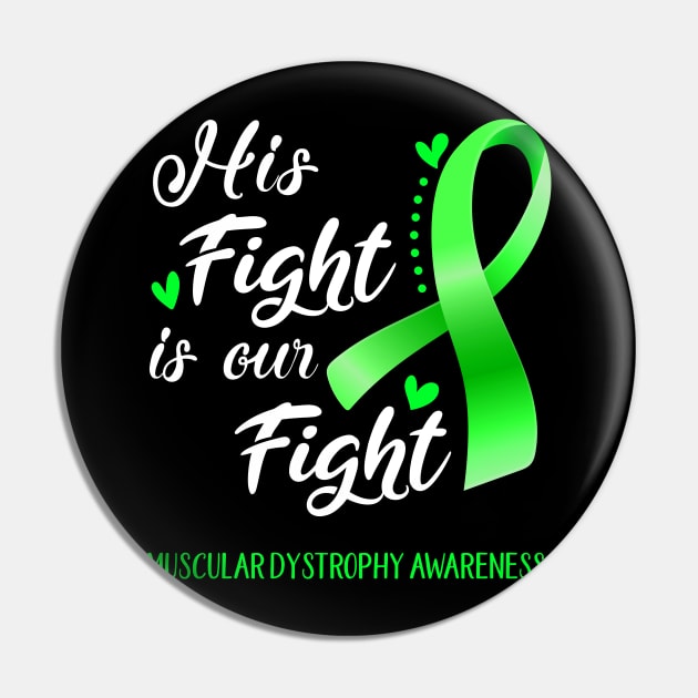 His Fight is Our Fight Muscular Dystrophy Awareness Support Muscular Dystrophy Warrior Gifts Pin by ThePassion99