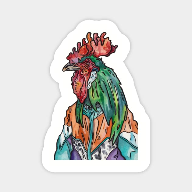 Rad Rooster Magnet by JenTheTracy