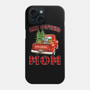 Christmas Irish Wolfhound Mom Santa Hat Truck Tree Plaid Dog Mom Christmas Phone Case