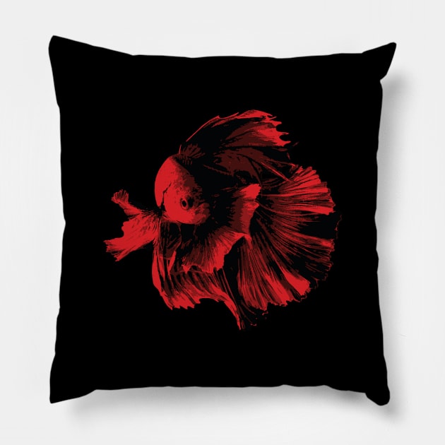 Fighting Fish Pillow by ShirtyLife