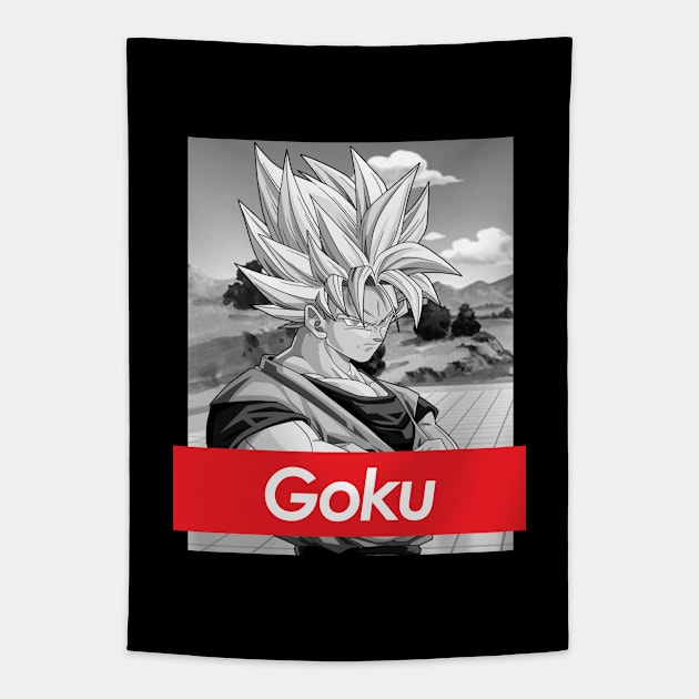 Dragon Ball Z Goku Red Band Logo Tapestry by Rebus28