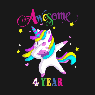 4th Birthday Unicorn T-Shirt