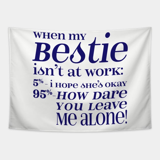 Besties - Blue Letters Tapestry by CuteCoCustom