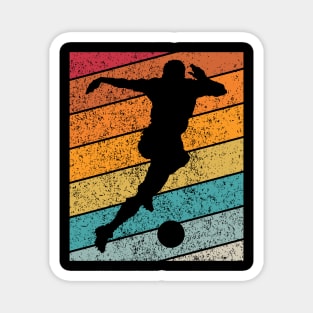 Male Soccer Football Outdoor Sports Retro Sunset Design Magnet