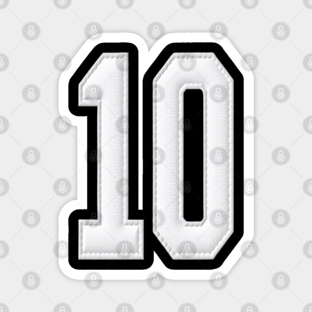 Number 10 Ten Simple Graphic Minimalist Tee Shirt Magnet by OUTFITPAW