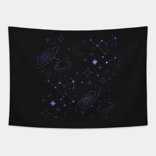 Purple Galaxy Pattern Tapestry