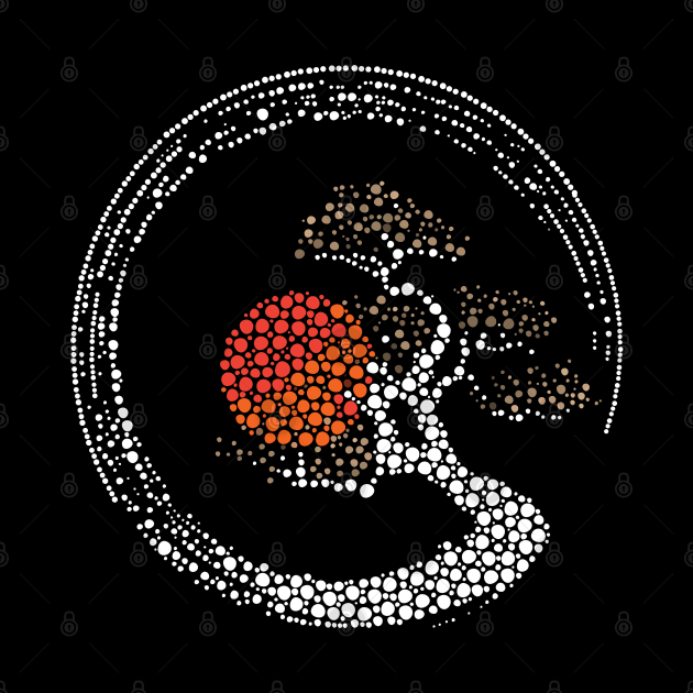 Dot Art Enso Circle and Bonsai Tree by Nartissima