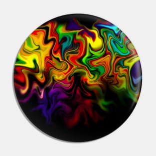 Acid trip, digital fluid pour, abstract dark rainbow Pin