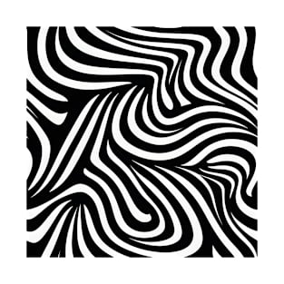 Hypnotic Black and White Swirls T-Shirt