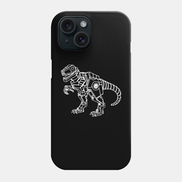 Robot dinosaur sketch drawing design Phone Case by colorbyte