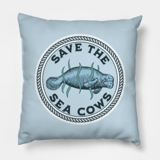 Save The Sea Cows Pillow