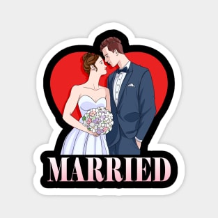 Just Married Wedding Anniversary Gift Magnet