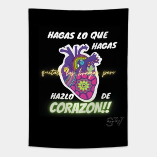 colorful heart and funny phrase Tapestry