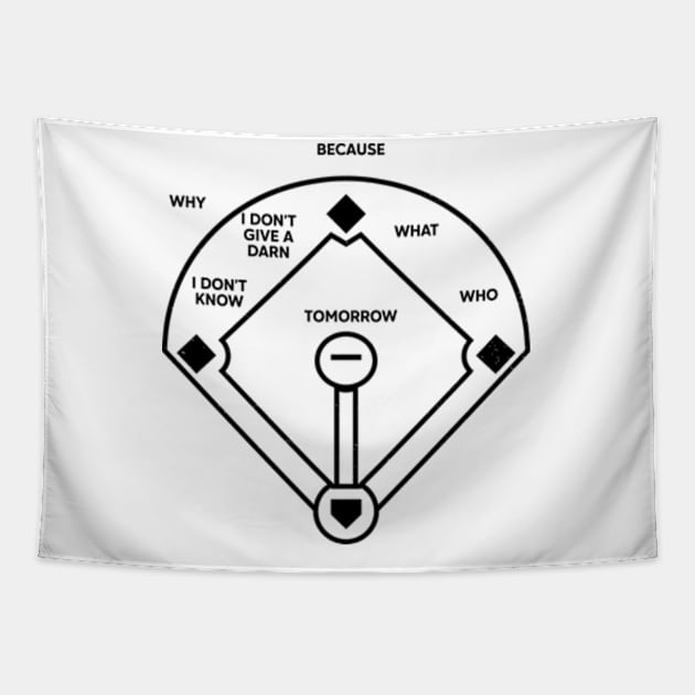 Who's On First Baseball Love Funny Tapestry by RiseInspired