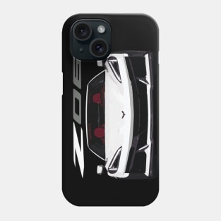 C8 Arctic White Z06 c8r graphic car line art Phone Case