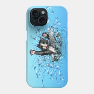 wet cat in a puddle Phone Case