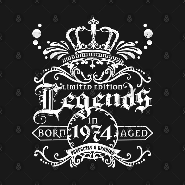 50th Years Old Birthday Tee Legends Born 1974 Vintage by PunnyPoyoShop