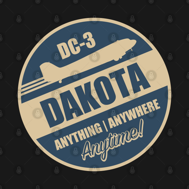 Discover DC-3 Dakota (Small logo) - Classic Aircraft - T-Shirt