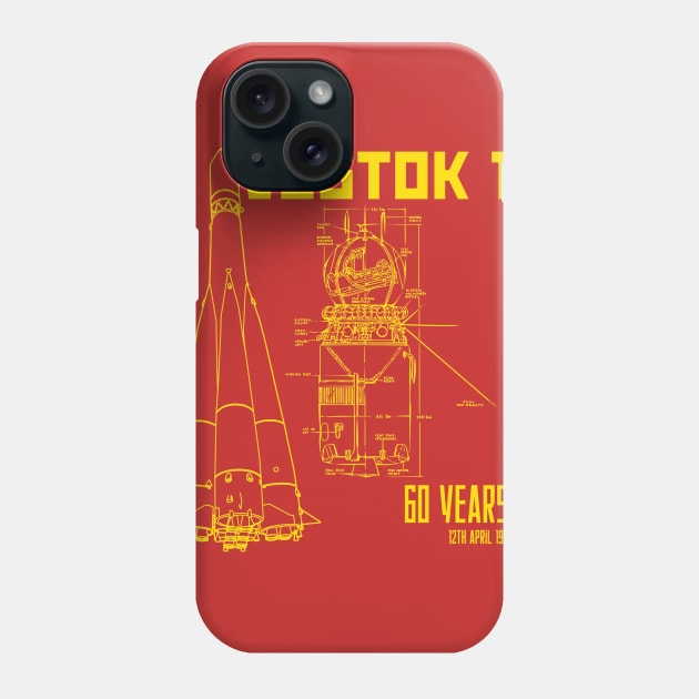 Vostok 1 Blueprint 60th Anniversary Phone Case by ScienceNStuffStudio