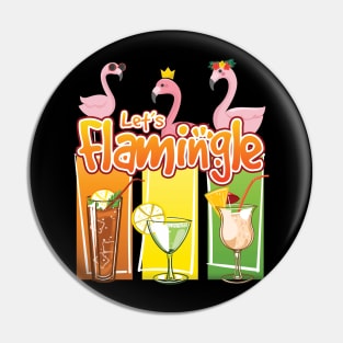 'Lets Flamingle' Awesome Flamingo Bird Pin