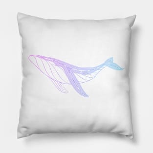 Pink to turquoise Whale Pillow