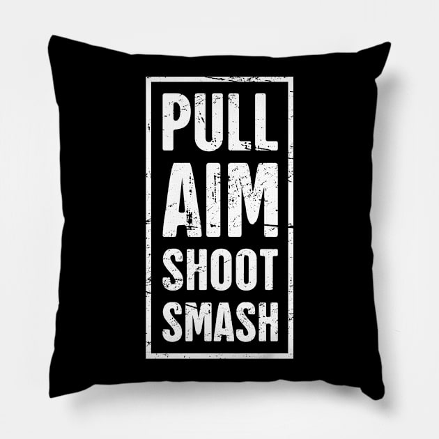 Distressed Skeet Shooting Design Pillow by Wizardmode