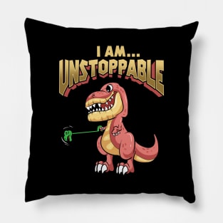 Cute & Funny T-Rex I Am Unstoppable Dinosaur Pillow