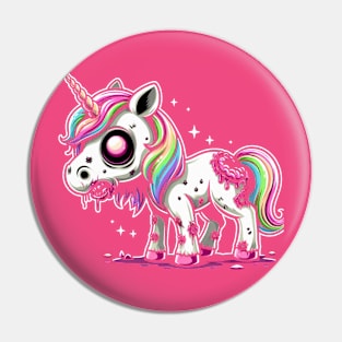 Rainbow Zombie Unicorn cute and scary Pin