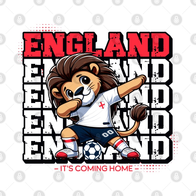 England Soccer Lion Mascot - Patriotic Sports Fan by Kicosh