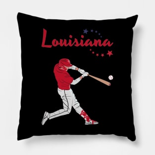 Louisiana USA Baseball Pillow