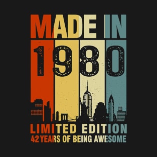 Made In 1980 Limited Edition 42 Years Of Being Awesome T-Shirt