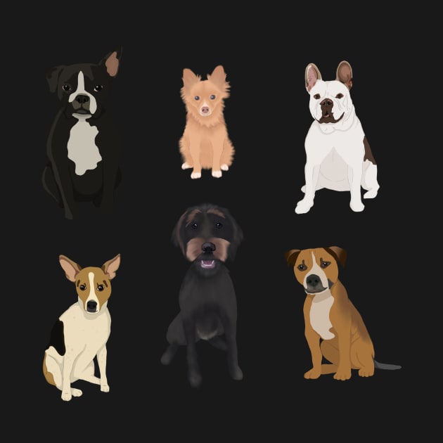 Dog Portraits Sticker Set by caitlinshea24