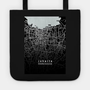 Jakarta Indonesia City Map dark Tote