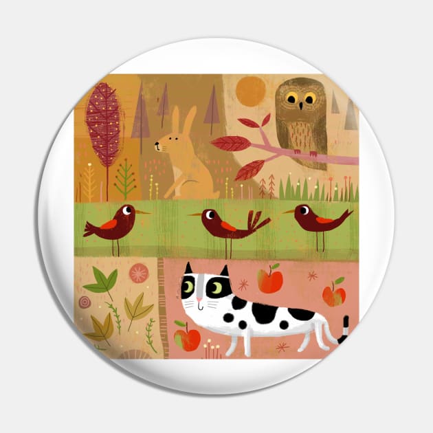 Cat in Autumn Pin by Gareth Lucas