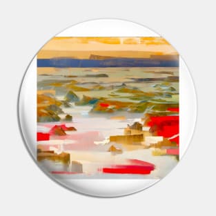 Rocky Seashore at Sunset Pin