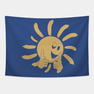 Cheerful sun (golden print) Tapestry