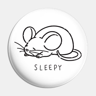 Sleepy Cute Mouse Pin