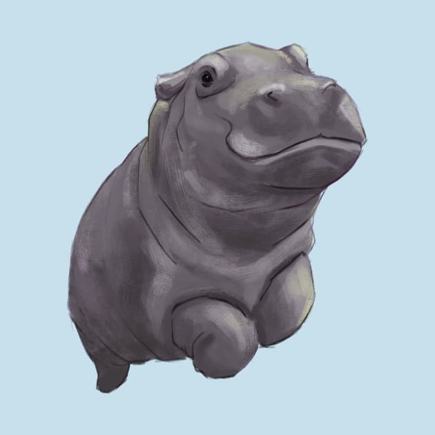 Cute Swimming Baby Pygmy Hippo by Stilo29