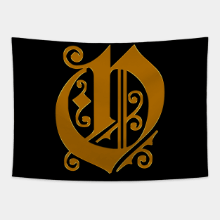 Golden Letter O Tapestry