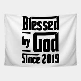 Blessed By God Since 2019 4th Birthday Tapestry