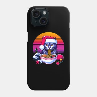 CHRISTMAS CAT EATING RAMEN WAVE JAPANESE Phone Case