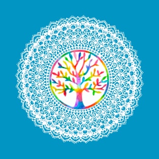 White Tree of Life Mandala T-Shirt